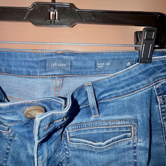 J. Jill Denim Women's Wide Leg Crop Pant Jeans Blue - Size 8 - Picture 2 of 10